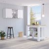 Briargate 2-Piece Kitchen Set, Kitchen Island and Wall Cabinet , White and Light Oak