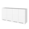 Burlingame 2-Piece Kitchen Set, Kitchen Island and Wall Cabinet, White and Onyx