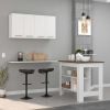 Burlingame 5-Shelf 4-Door 2-piece Kitchen Set, Kitchen Island and Upper Wall Cabinet White and Walnut