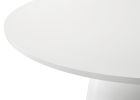 Jasper White 3 Piece Round Dining Table Set with Gray Barrel Chairs