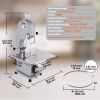 VEVOR Commercial Electric Meat Bandsaw, 1500W Stainless Steel Countertop Bone Sawing Machine, Workbeach 19.3" x 15", 0.16-7.9 Inch Cutting Thickness,