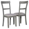 TREXM 5 Piece Dining Table Set Industrial Wooden Kitchen Table and 4 Chairs for Dining Room (Grey)