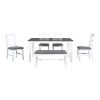 TOPMAX 6-Piece Wood Dining Table Set Kitchen Table Set with Upholstered Bench and 4 Dining Chairs, Farmhouse Style,Gray+White