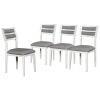 TREXM Classic and Traditional Style 6 - Piece Dining Set, Includes Dining Table, 4 Upholstered Chairs & Bench (White+Gray)