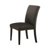 Contemporary Dining Table Ash Black Polyfiber Upholstery 6x Side Chairs Cushion Seats 7pc Dining Set Dining Room Furniture