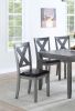 Dining Room Furniture Casual Modern 6pc Set Dining Table 4x Side Chairs and A Bench Rubberwood and Birch veneers Gray Finish