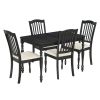 TOPMAX Mid-Century 5-Piece Extendable Dining Table Set Kitchen Table Set with 15inch Butterfly Leaf for 4, Espresso