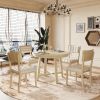 TOPMAX Rustic 42inch Round Dining Table Set with Cross Legs and Upholstered Dining Chairs for Small Places, Natural