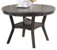 Contemporary Dining 5pc Set Round Table w 4x Side Chairs Grey Finish Rubberwood Unique Design