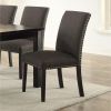 Contemporary Dining Table Ash Black Polyfiber Upholstery 6x Side Chairs Cushion Seats 7pc Dining Set Dining Room Furniture