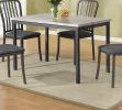 Dinette 5pc Dining Set Table And 4x Chairs Faux Marble Fabric Upholstered Chairs Kitchen Dining Room Furniture