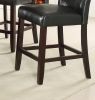 Dining Room Furniture 6pc Counter Height Dining Set Dining Table w Storage 4x High Chairs 1x Bench Black Faux Leather Tufted Seats Faux Marble Table T