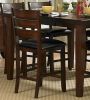 Contemporary Dining 7pc Set Counter Height Table w Self-Storing Extension Leaf and 6x Counter Height Chairs Dark Oak Finish Dining Room Furniture