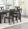 Transitional Style 6pc Dining Room Set Dining Table w Leaf 1x Bench and 4x Side Chairs Dark Grey Finish Cushion Seats Kitchen Dining Furniture