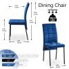 5-Piece Dining Set Including Blue Velvet High Back Nordic Dining Chair & Creative Design MDF Dining Table