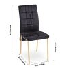 5-Piece Dining Set Including Black Velvet High Back Golden Color Legs Nordic Dining Chair & Creative Design MDF Dining Table