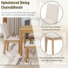 TOPMAX 6-Piece Dining Table Set with Upholstered Dining Chairs and Bench,Farmhouse Style, Tapered Legs, Natural+Beige