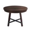 TOPMAX Rustic 42inch Round Dining Table Set with Cross Legs and Upholstered Dining Chairs for Small Places, Espresso