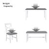 TOPMAX 6-Piece Wood Dining Table Set Kitchen Table Set with Upholstered Bench and 4 Dining Chairs, Farmhouse Style,Gray+White