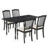 TOPMAX Mid-Century 5-Piece Extendable Dining Table Set Kitchen Table Set with 15inch Butterfly Leaf for 4, Espresso