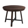 TOPMAX Rustic 42inch Round Dining Table Set with Cross Legs and Upholstered Dining Chairs for Small Places, Espresso