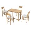 TOPMAX Farmhouse Counter Height 5-Piece Dining Table Set with 1 Rectangular Dining Table and 4 Dining Chairs for Small Places,Brown