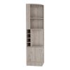 Bar Cabinet Papprika, 8 Wine Cubbies, Double Door, Light Gray Finish