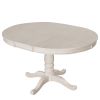 Modern Dining Table Set for 4,Round Table and 4 Kitchen Room Chairs,5 Piece Kitchen Table Set for Dining Room,Dinette,Breakfast Nook,Antique White