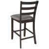 TREXM 5-Piece Wooden Counter Height Dining Set with Padded Chairs and Storage Shelving (Espresso)