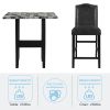 TOPMAX 5 Piece Dining Set with Matching Chairs and Bottom Shelf for Dining Room, Black Chair+Gray Table