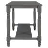 TREXM 6-Piece Counter Height Dining Table Set Table with Shelf 4 Chairs and Bench for Dining Room (Gray)