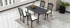 TOPMAX Mid-Century 5-Piece Extendable Dining Table Set Kitchen Table Set with 15inch Butterfly Leaf for 4, Espresso