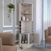 Bar Cabinet Papprika, 8 Wine Cubbies, Double Door, Light Gray Finish