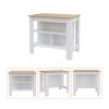 Burlingame 5-Shelf 4-Door 2-piece Kitchen Set, Kitchen Island and Upper Wall Cabinet White and Light Oak