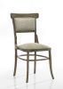 Bistro Vintage Walnut 9 Piece Dining Table with Extension Leaf and Off White Fabric Dining Chairs