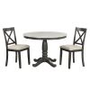 Orisfur. 5 Pieces Dining Table and Chairs Set for 4 Persons, Kitchen Room Solid Wood Table with 4 Chairs