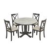 Orisfur. 5 Pieces Dining Table and Chairs Set for 4 Persons, Kitchen Room Solid Wood Table with 4 Chairs