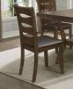 Transitional Dining Room Furniture 5pc Dining Set Table w Self-Storing Leaf and 4x Side Chairs Brown Finish Wooden Furniture