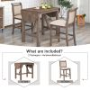 TOPMAX 3-Piece Wood Counter Height Drop Leaf Dining Table Set with 2 Upholstered Dining Chairs for Small Place, Brown