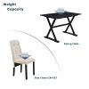 TOPMAX Solid Wood 5-Piece Dining Table Set with Faux Marble Tabletop and Upholstered Dining Chairs for 4, Faux Marble Black+Beige