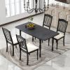 TOPMAX Mid-Century 5-Piece Extendable Dining Table Set Kitchen Table Set with 15inch Butterfly Leaf for 4, Espresso