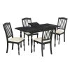 TOPMAX Mid-Century 5-Piece Extendable Dining Table Set Kitchen Table Set with 15inch Butterfly Leaf for 4, Espresso