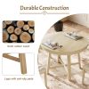 TOPMAX Rustic 42inch Round Dining Table Set with Cross Legs and Upholstered Dining Chairs for Small Places, Natural