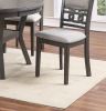 Contemporary Dining 5pc Set Round Table w 4x Side Chairs Grey Finish Rubberwood Unique Design