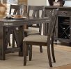 Rustic Industrial Style Dining Furniture 7pc Set Brown Finish Dining Table with Self-Storing Butterfly Leaf and 6x Side Chairs Solid Rubber Wood Furni