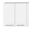 Burlingame 5-Shelf 4-Door 2-piece Kitchen Set, Kitchen Island and Upper Wall Cabinet White and Walnut