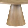 Delphine 5 Piece Round Oak Finish Dining Table Set with Gray Chairs