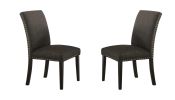 Contemporary Dining Table Ash Black Polyfiber Upholstery 6x Side Chairs Cushion Seats 7pc Dining Set Dining Room Furniture