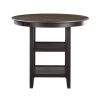 5pc Counter Height Dining Set Table w Built-in Shelves and 4x Counter Height Chairs Black and Brown Finish Wooden Dining Room Furniture