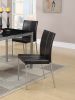 Dinette 5pc Dining Set Table And 4x Chairs Glass Table Top Black PU Upholstered Chairs Kitchen Dining Room Furniture